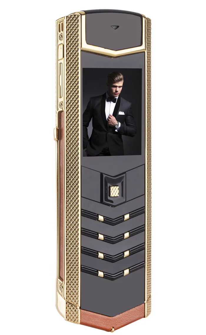 Luxury metal leather housing mobile phone original china gsm Phone dual sim Cell Phones bluetooth mp3