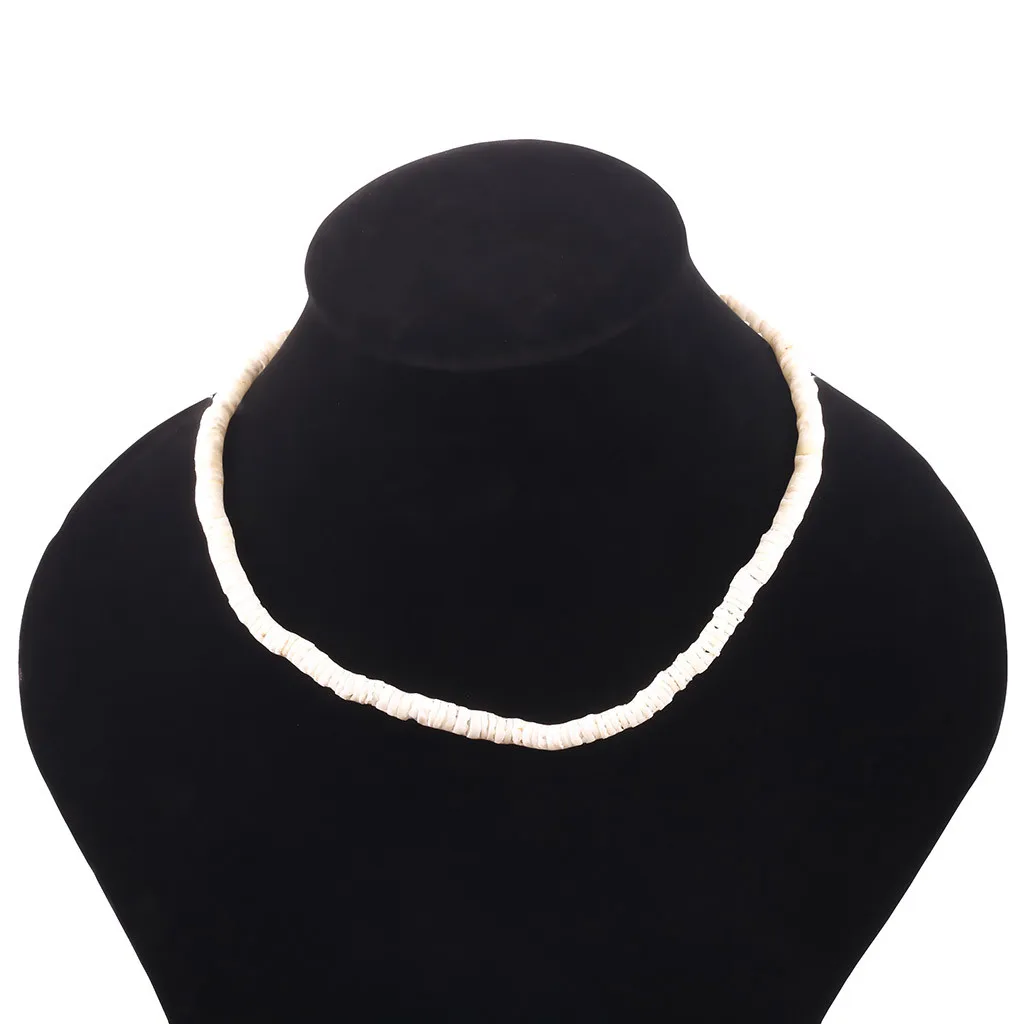 

Bohemian Vintage Natural Shell Piece Rule Necklace Ladies Jewelry Hawaiian Smooth Puka Shells Necklace 2019 New Arrivals @3