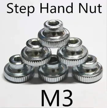 

100pcs/lot High Quality M3 Steel With Znic Step Knurled Hand Nuts