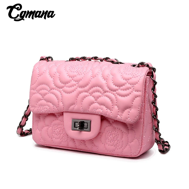 

CGmana Classic Women Bags 2018 Hot Sale Small Embroidery Bags Women Crossbody Bags Luxury Brand Ladies Handbag Chain Flower Bags