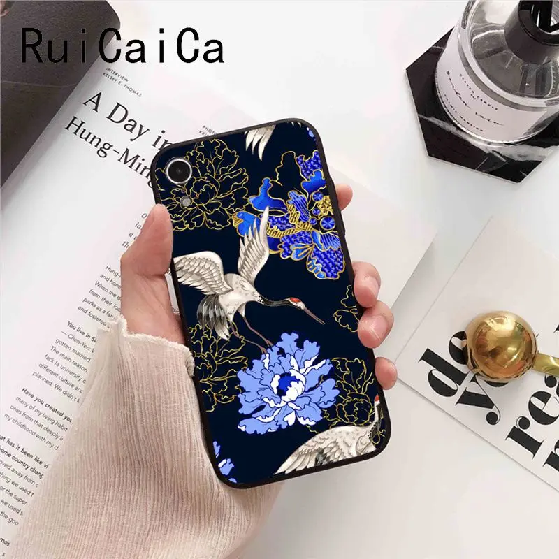 Japanese Style Anime Embossed crane fox
