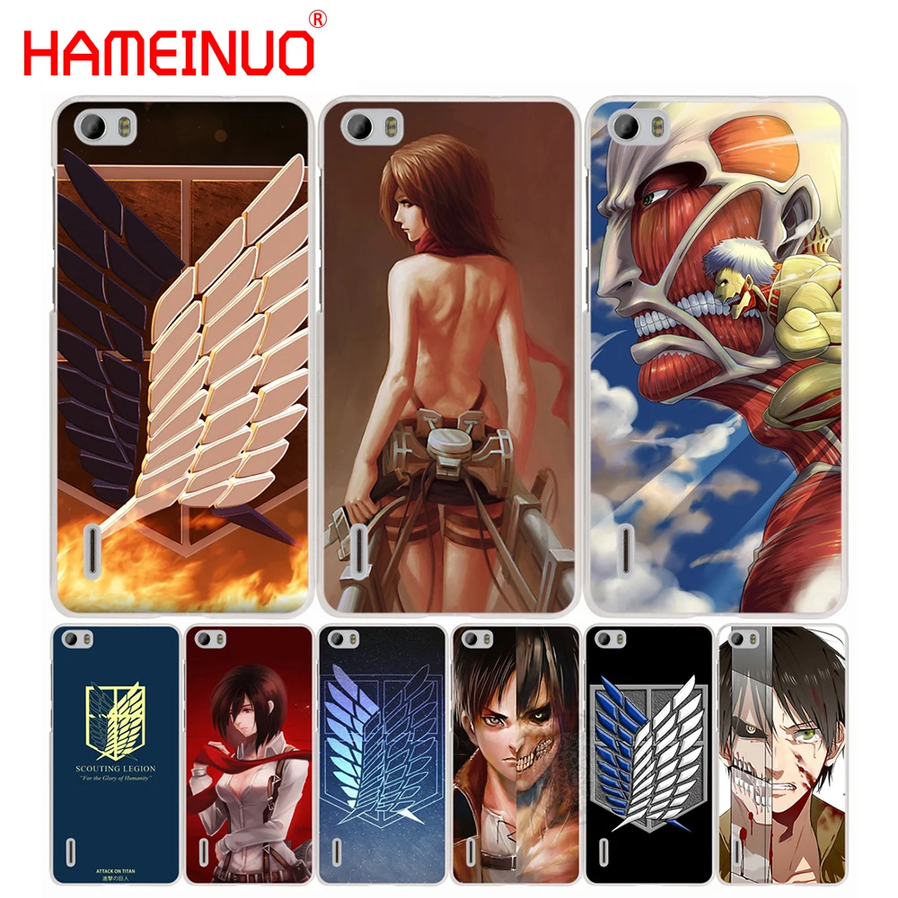 

HAMEINUO Anime Japanese attack on Titan cell phone Cover Case for huawei honor 3C 4A 4X 4C 5X 6 7 8 Y3 Y5 Y6 2 II Y560 Y7 2017