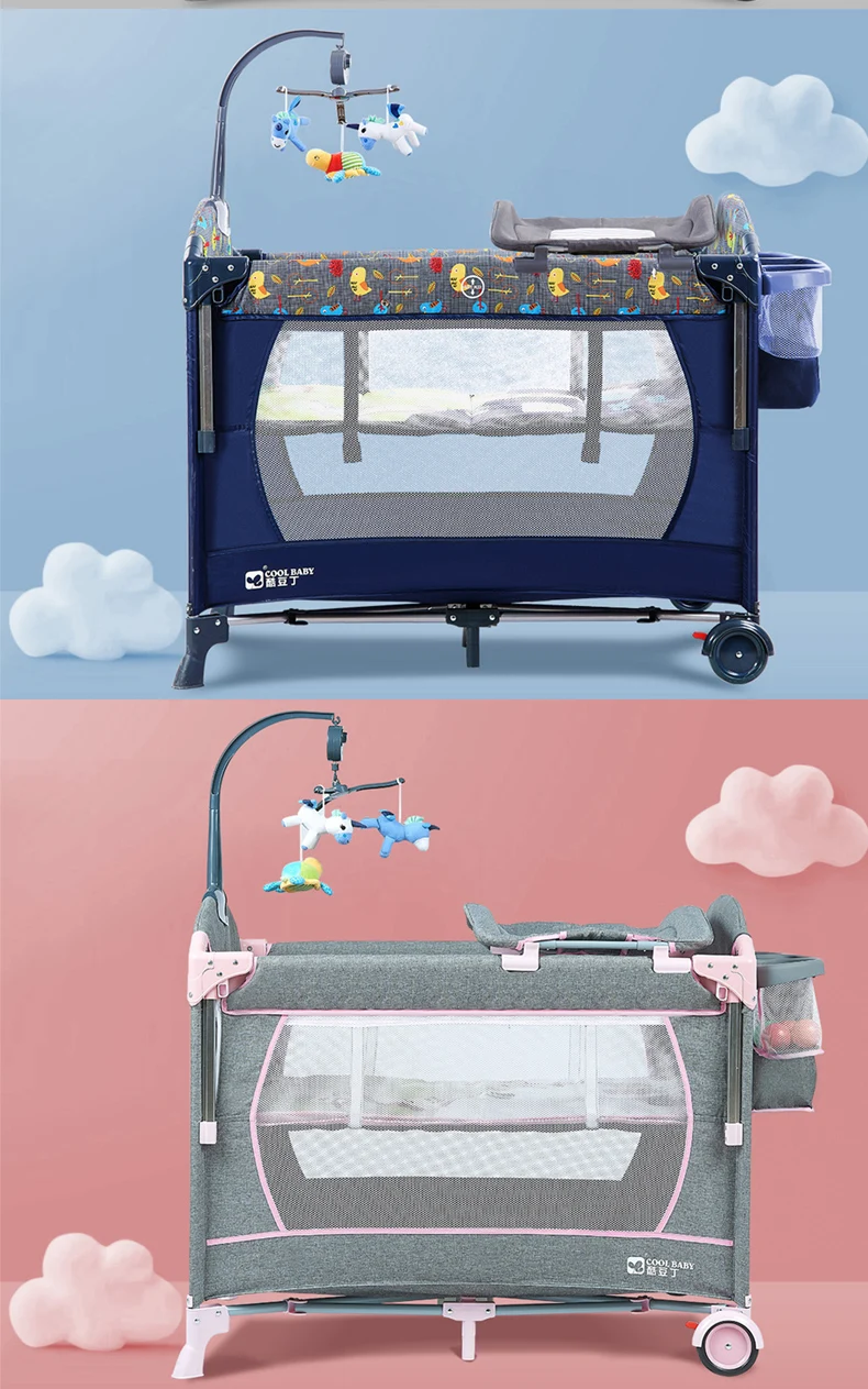 Coolbaby детская кроватка многофункциональная Складная портативная Детская кроватка Колыбель для кроватки
