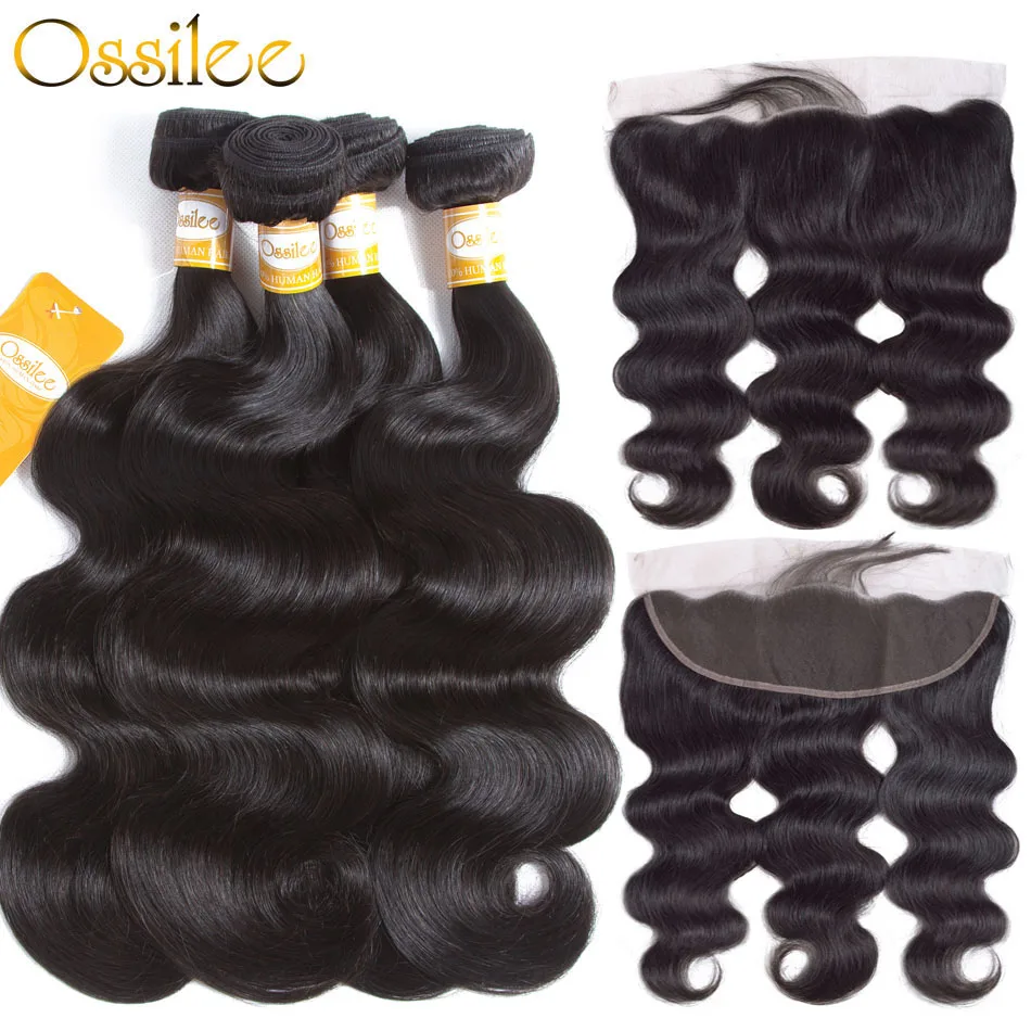 Ossilee Frontal with Bundles Body Wave Bundles With Frontal Brazilian Hair Weave 3 Bundles with Frontal Pre Plucked Remy Hair Ossilee Frontal with Bundles Body Wave Bundles With Frontal Brazilian Hair Weave 3 Bundles with Frontal Pre Plucked Remy Hair