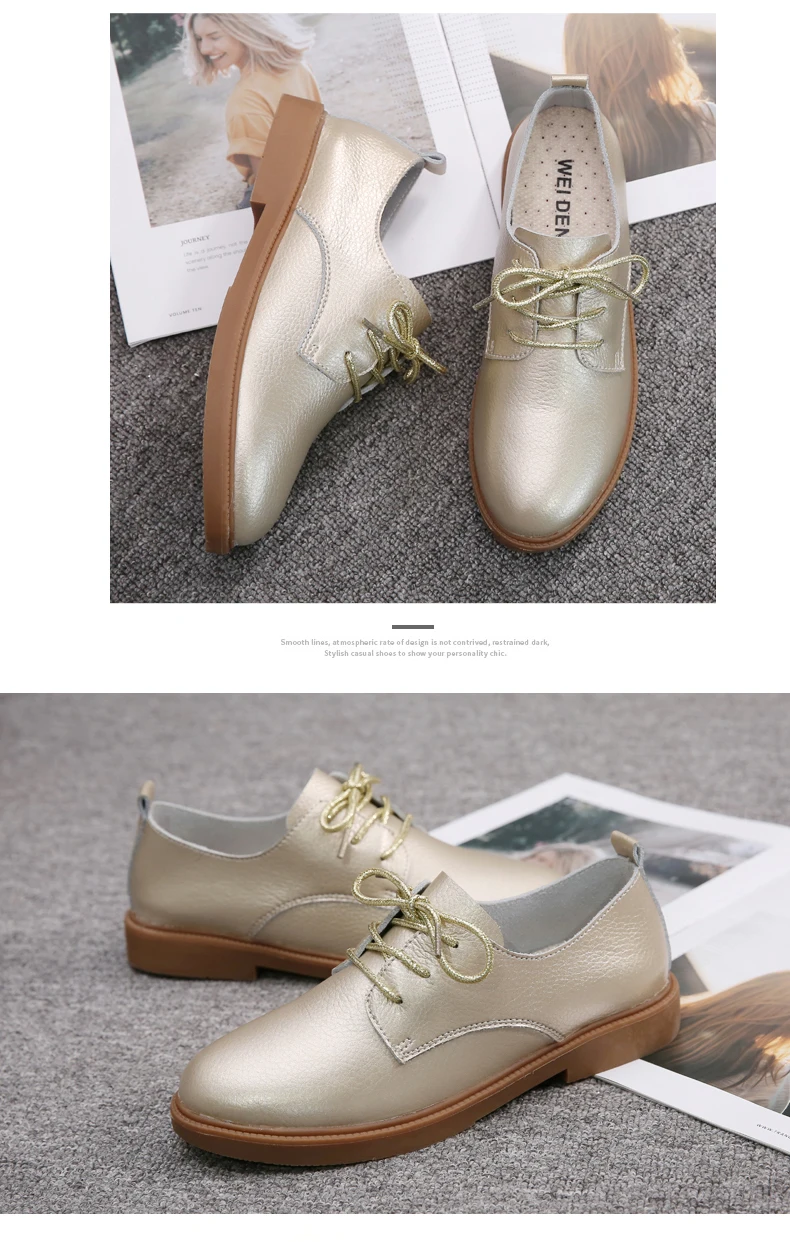 WeiDeng/Ботинки martin из натуральной кожи, визуально увеличивающие рост на 3 см; женские мокасины; повседневные туфли на танкетке со шнуровкой; женские туфли-оксфорды на плоской подошве; мягкие разноцветные туфли