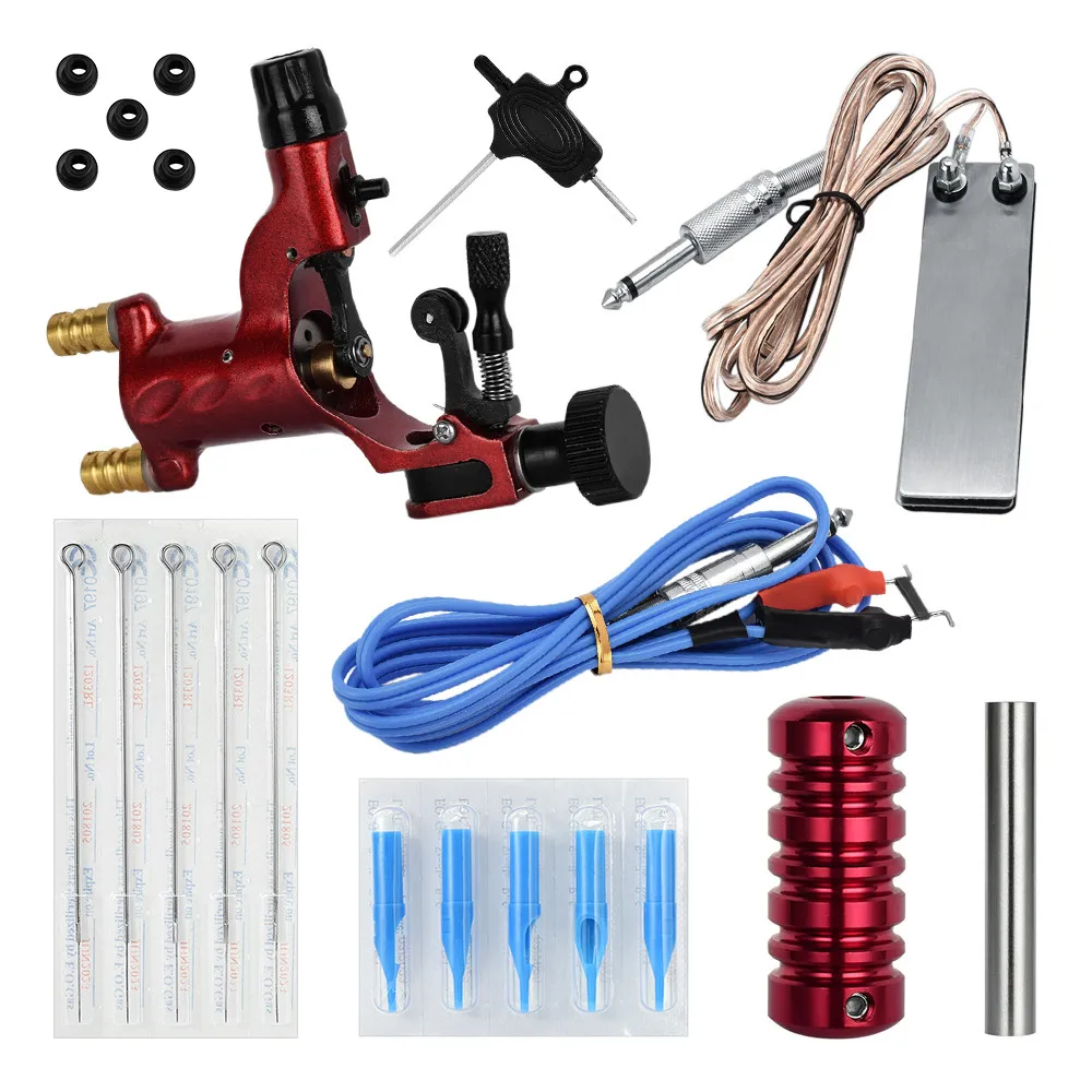 

ATOMAS Dropship 1 Set Multicolor Tattoo Exquisite Workmanship Tattoo Kit Equipment Tattoo Machine 5 Needles Tattoo Equipment Set