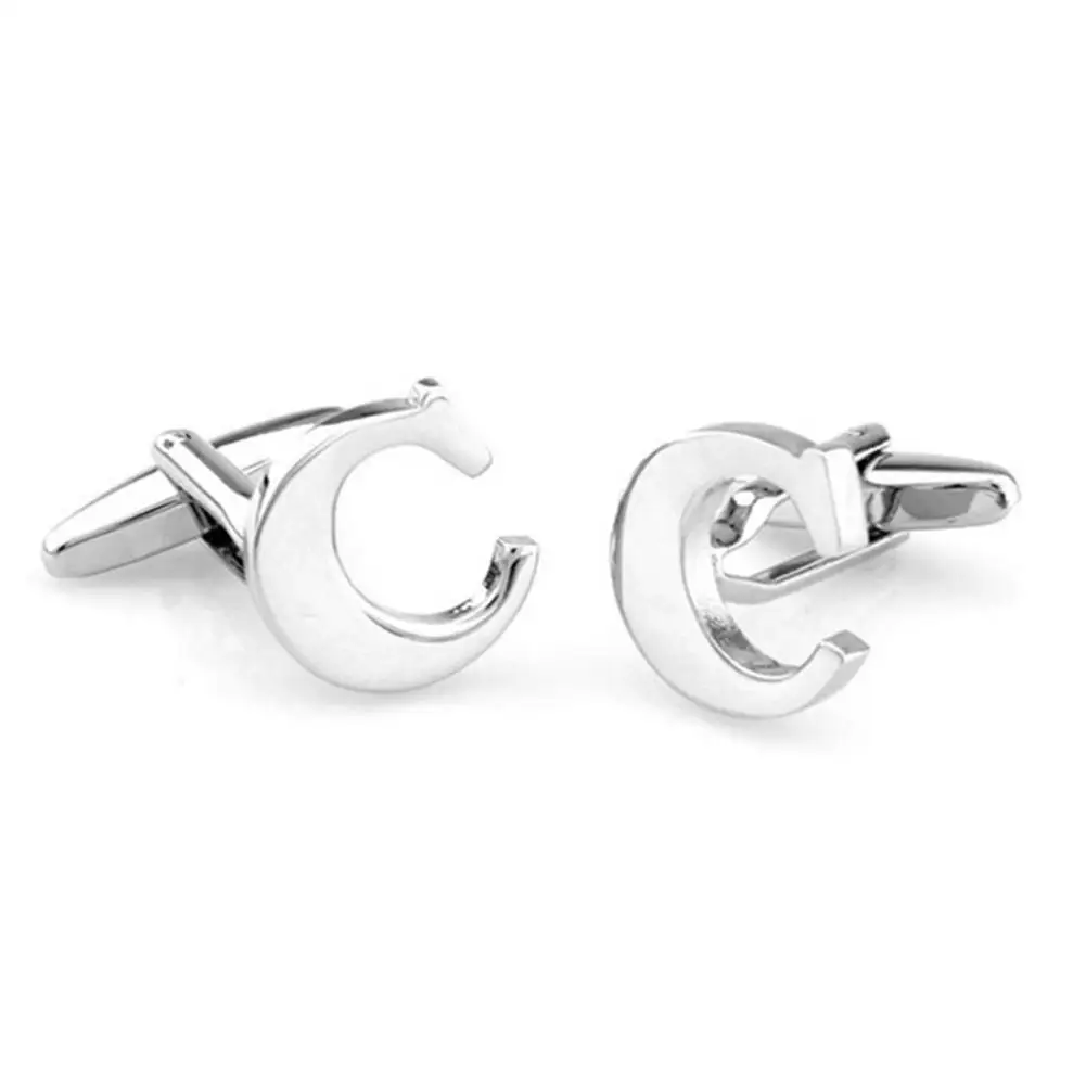 

Hot 2Pcs Men Single Alphabet A-Z Shirt Suit Cufflinks DIY Gift Wedding Party Decor