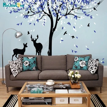 Big Size DIY Large Tree Stickers Animal Deers Leave And Bird Nursery Vinyl Wall Decal Kid Room Wallpaper Baby Room Sticker B924 Big Size DIY Large Tree Stickers Animal Deers Leave And Bird Nursery Vinyl Wall Decal Kid Room Wallpaper Baby Room Sticker B924