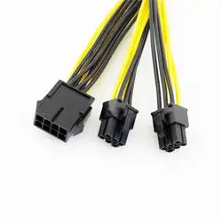 5 шт. PCI-E 6 + 2 Pin 8 Pin для двойной PCI-E 6 Pin адаптер питания Y Splitter кабель PCI Express кабель 22 см