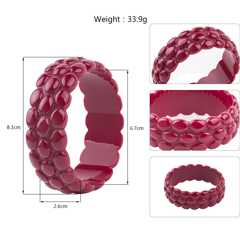 Trendy Resin Cuff Engraved Stone Bracelet Bangles for Women Statement Fashion Acrylic Bracelet Female Simple Charm Party Jewelry (6)