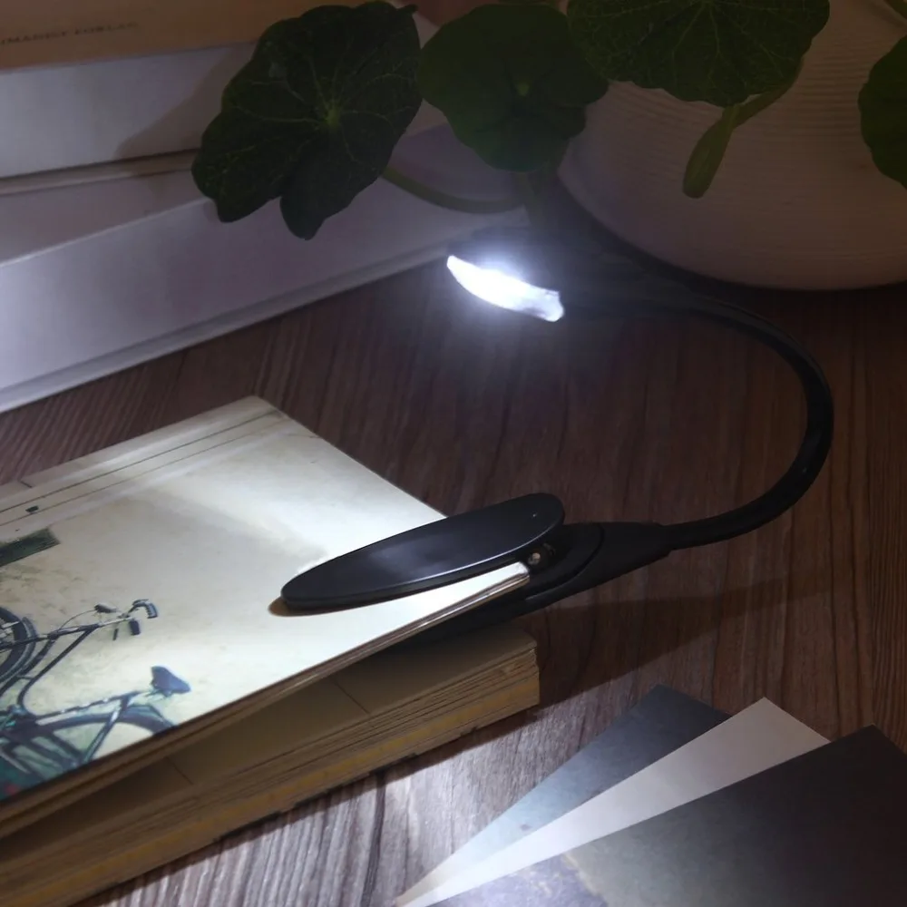 

Mini Flexible Clip-On Bright Book Light Laptop White LED Book Reading Light Lamp Compact Portable Student Dormitory Lights