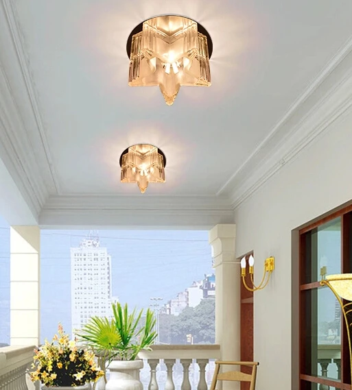 Modern Yang Singkat Dipimpin Kristal Ruang Tamu Pencahayaan Tempat Modern Yang Singkat Dipimpin Kristal Ruang Tamu Pencahayaan Tempat Lampu Balkon Koridor Untuk Chandelier Rumah Abajur 220 240v In Ceiling Lights From