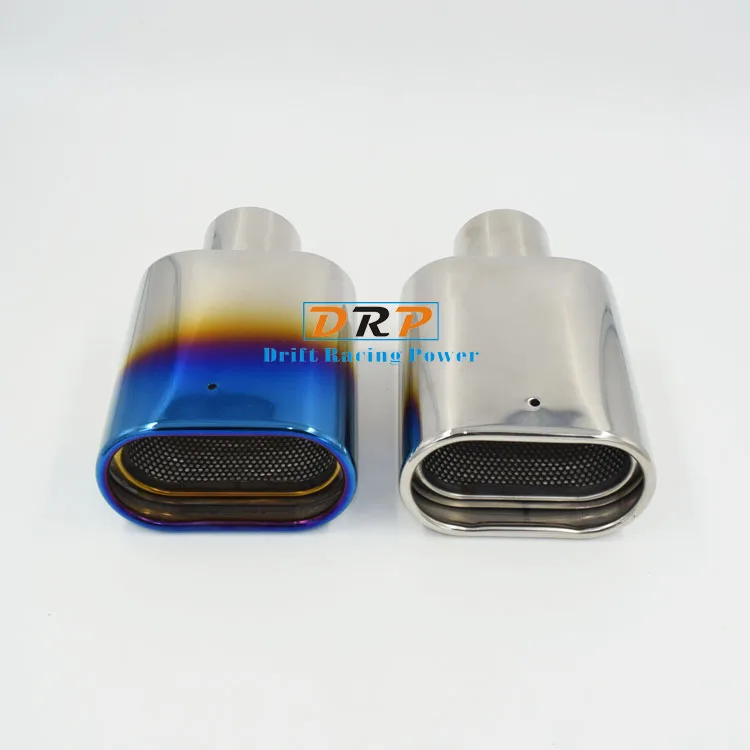 1 PCS stainless steel exhaust pipe silver blue muffler tip for universal car turbo | Автомобили и мотоциклы