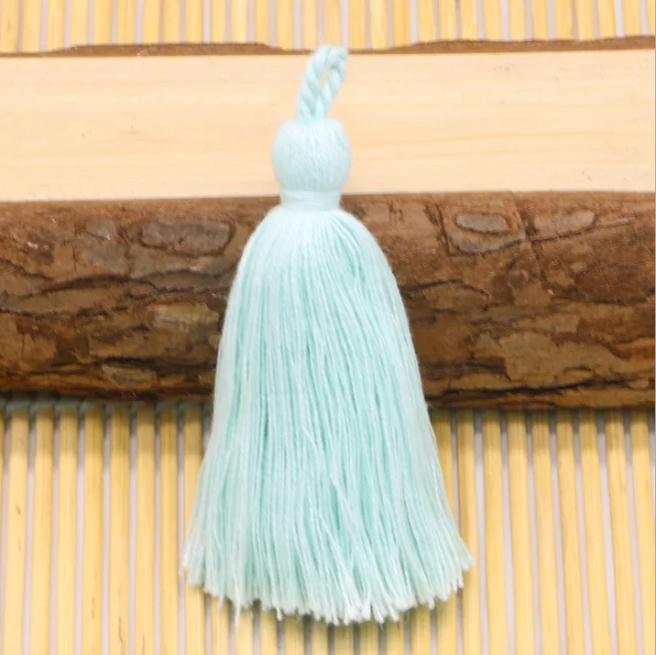 Light blue 10 шт Чистый хлопок красочные мини-кисточки DIY кулон ювелирные изделия занавес одежды декоративные аксессуары цепочки для ключей Подвески-украшения для сумок - Цвет: Light blue