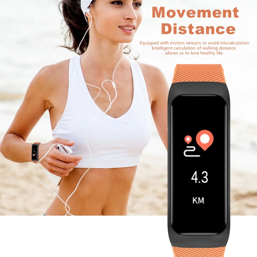 SOONHUA умный Браслет фитнес-трекер кровяное давление пульсометр сна монитор силиконовый браслет для Android IOS 8,0