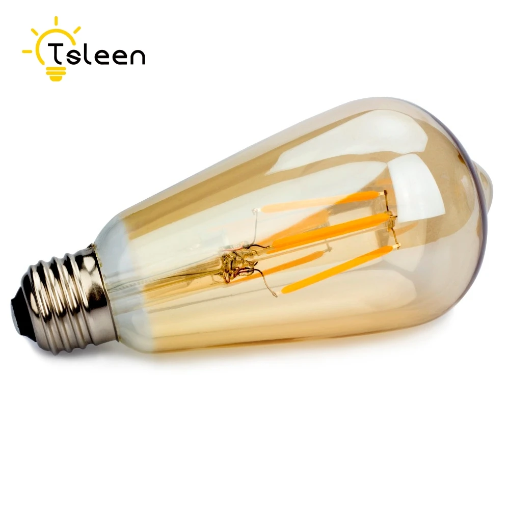 Beste TSLEEN Retro Vintage Edison Lamp Led Lamp 220 v 110 v LED Filament Glazen Lamp E27 Spaarlamp licht 8 w 12 w 16 w ST64