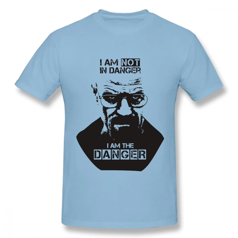 Большие размеры, ломающиеся, Bad Tees I Am The Danger Graphic Tees, Мужская Специальная футболка, популярная модная футболка с круглым вырезом - Цвет: Небесно-голубой