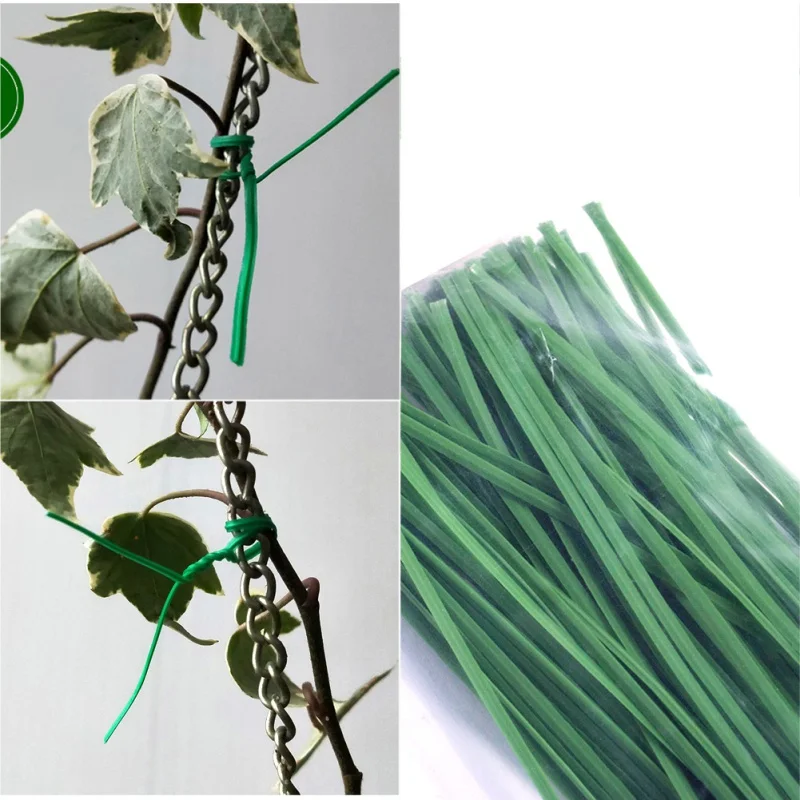 100 шт. зеленая Регулируемая Установка кабельные стяжки многоразовые ремешки для кабелей для садового дерева альпинистская поддержка