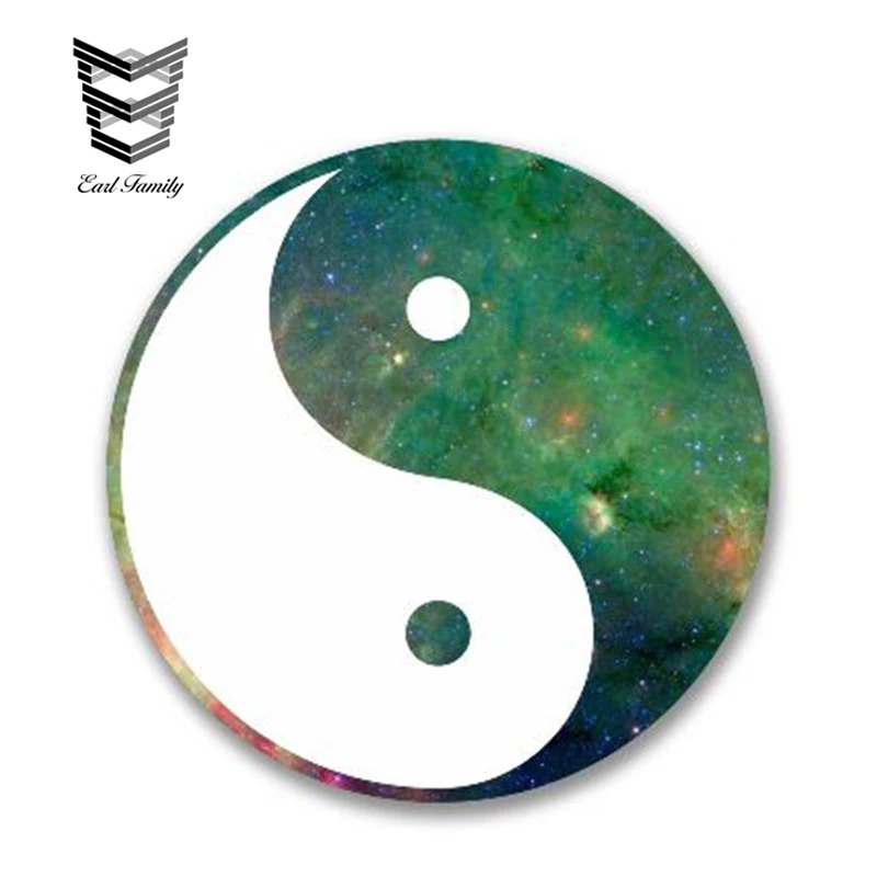 

EARLFAMILY 13cm x 13cm YIN YANG Decal Star Universe Background Personalized Car Sticker Motorcycle Decals Reflective Car Styling