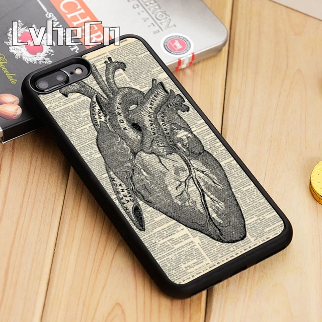 LvheCn medical anatomy Flip HEART Phone Case For iPhone 5 6s 7 8 plus 11 12 Pro X XR XS Max Samsung Galaxy S6 S7 edge S8 S9 | Мобильные