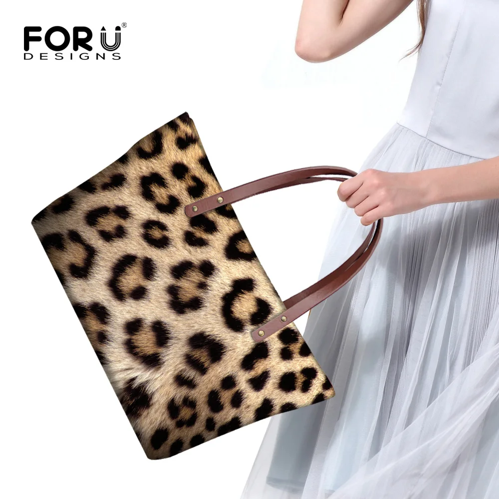 FORUDESIGNS ليوبارد طباعة مصمم حقيبة نسائية صغيرة حقيبة جديد الترفيه كبيرة أعلى-حقائب بيد السيدات عارضة عبر الجسم حقيبة يد