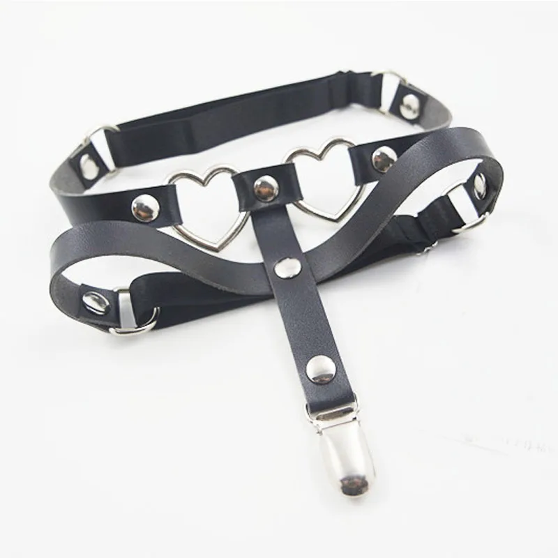 Women Fashion Harajuku Leather Garters Belt Punk Rock Studded Rivets