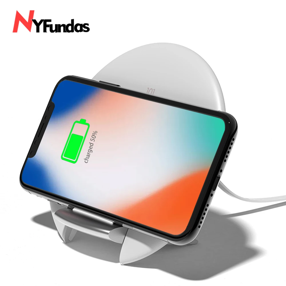 NYFundas 2 in1 Fast Wireless Charger stand For iphone 8