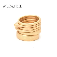 Women 6 pcs Vintage Gold Zinc Alloy Finger Ring Set Female Gold Silver Plated Retro Plain Knuckle Ring Female Rings Jewelry retro rose style zinc alloy ring for women bronze