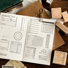 Ретро чек лист день/неделя/месяц планировщик времени деревянный комплект резиновых штампов DIY Скрапбукинг Украшение для открыток тиснение YZ009