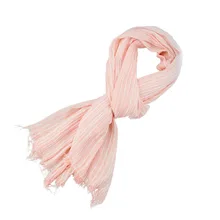 Осенне-зимний модный винтажный Тонкий полосатый хлопковый шарф унисекс