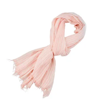 

Unisex Winter Autumn Fashion Vintage Thin Wrinkled Striped Cotton Scarf