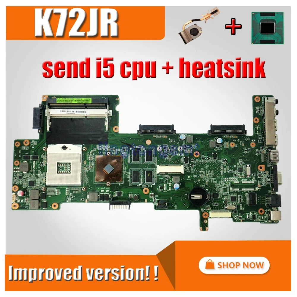 

Improved version! ! stable ! ! send I5 cpu + heatsink For ASUS K72DR X72D K72DY K72DE A72D K72DR Mainboard laotop Motherboard
