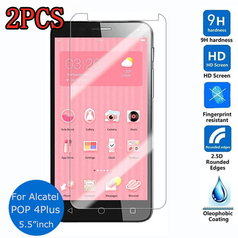 Закаленное стекло для Alcatel One Touch POP 4 2 шт. защитная пленка 9H Взрывозащищенная Plus |