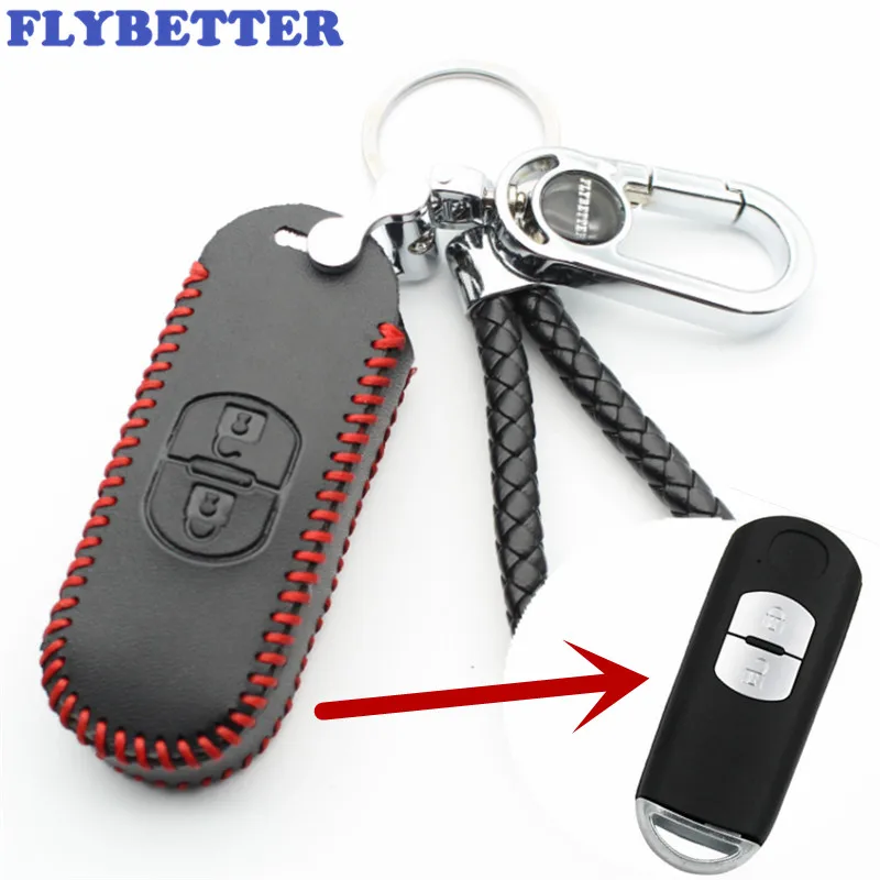 FLYBETTER чехол из натуральной кожи с 2 кнопками для Mazda M3/M6/CX 4/CX 5/Summit/Axela/Atenza