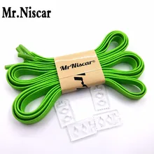 Mr. Niscar/1 пара, Новое поступление, 8 цветов, запирающие обувные шнурки для шнуровки, эластичные шнурки для бега, прогулочные шнурки зеленого цвета