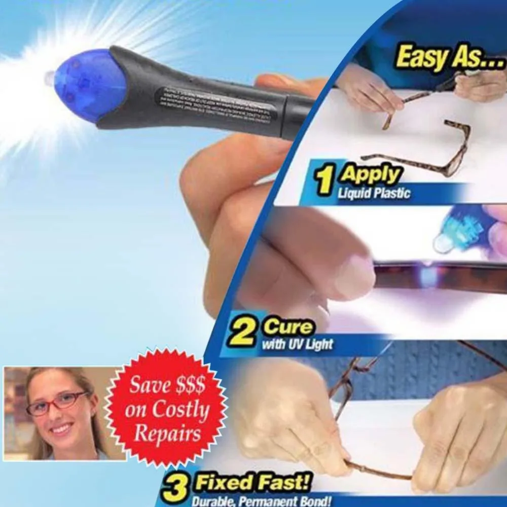 Quick 5 Second UV Light Fix Liquid Glass Welding Compound Glue Repairs Tool Quick Use