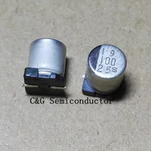 50 шт. 100 мкФ 25 в SMD SMT алюминиевый электролитический конденсатор 25 в 6*7 мм и