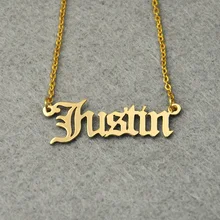Collar Nombre personalizado, Collar placa de Identificación personalizada, Collar Nombre personalizado, Inglés antiguo Nombre de Joyería Personalizada