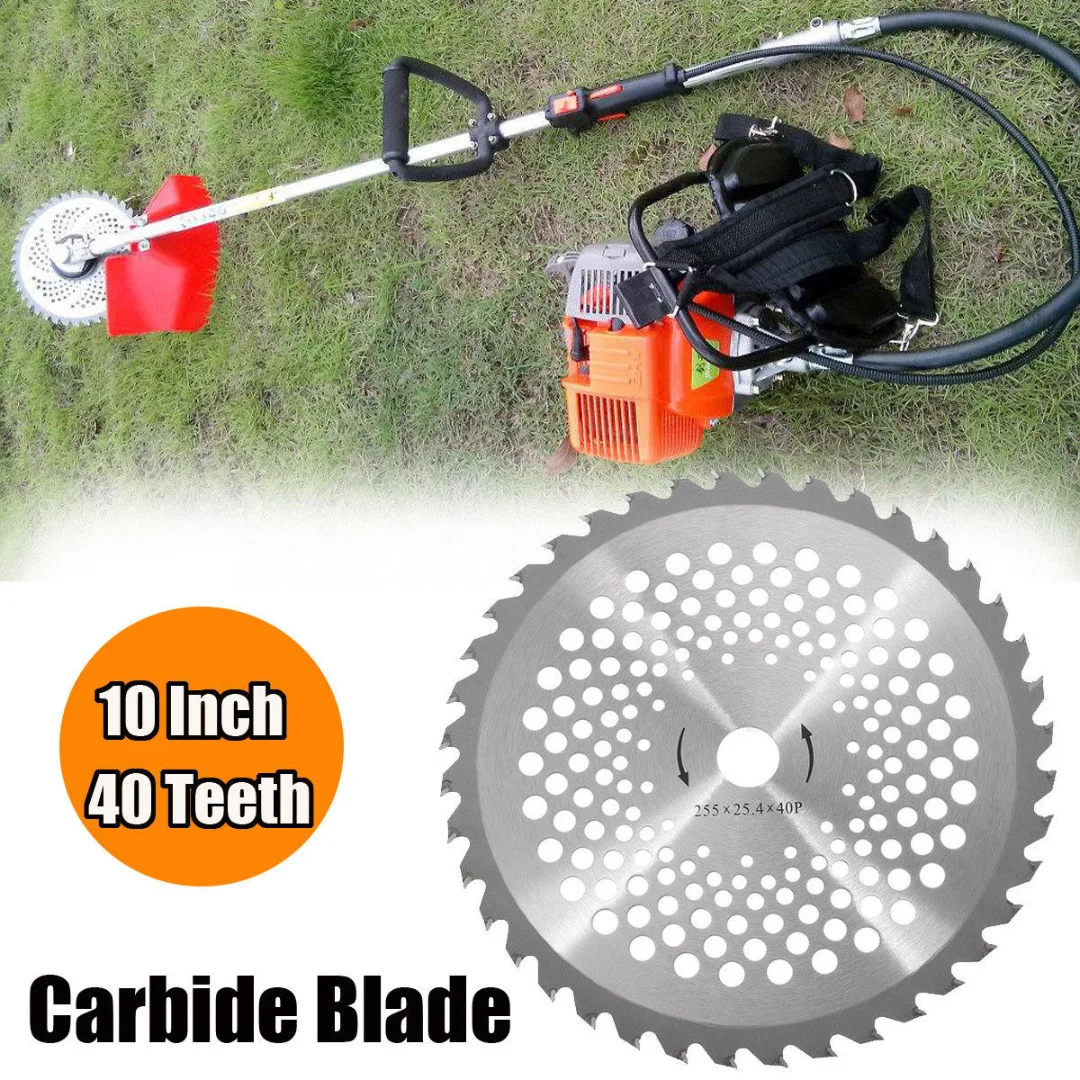 10 Inch Mower Brush Cutter Lawn Mower Accessories Alloy Carbide Tip 40T