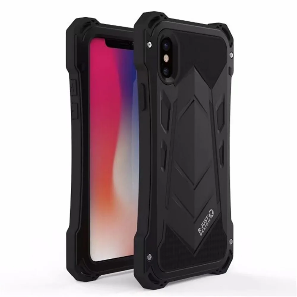 R JUST Outdoor Shockproof Dirtproof Waterproof Metal&Silicone Phone Cover Cases for Apple iPhone
