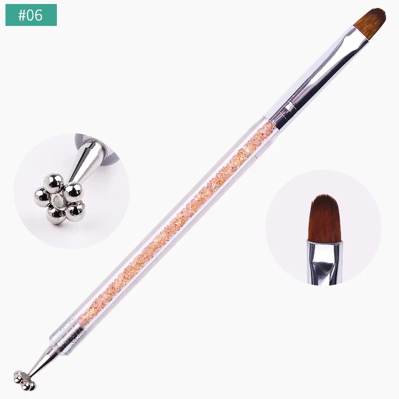 1 шт УФ-Гелевая Кисть для ногтей, градиентная ручка для рисования и кошачий глаз, магнитная ручка, кисть для рисования, стразы, ручка для маникюра, инструмент для дизайна ногтей - Цвет: 6