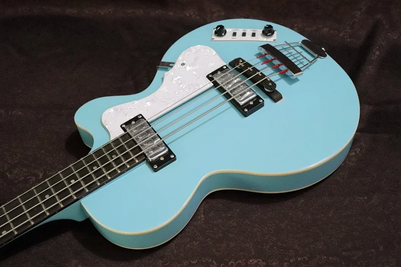 

high gloss red color 5 string customized bass guitar