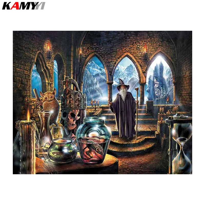 

Diy Diamond Painting Cross Stitch 100% Full Square 5D Diamond Embroidery Magic Wizard Mosaic Needleworks DD