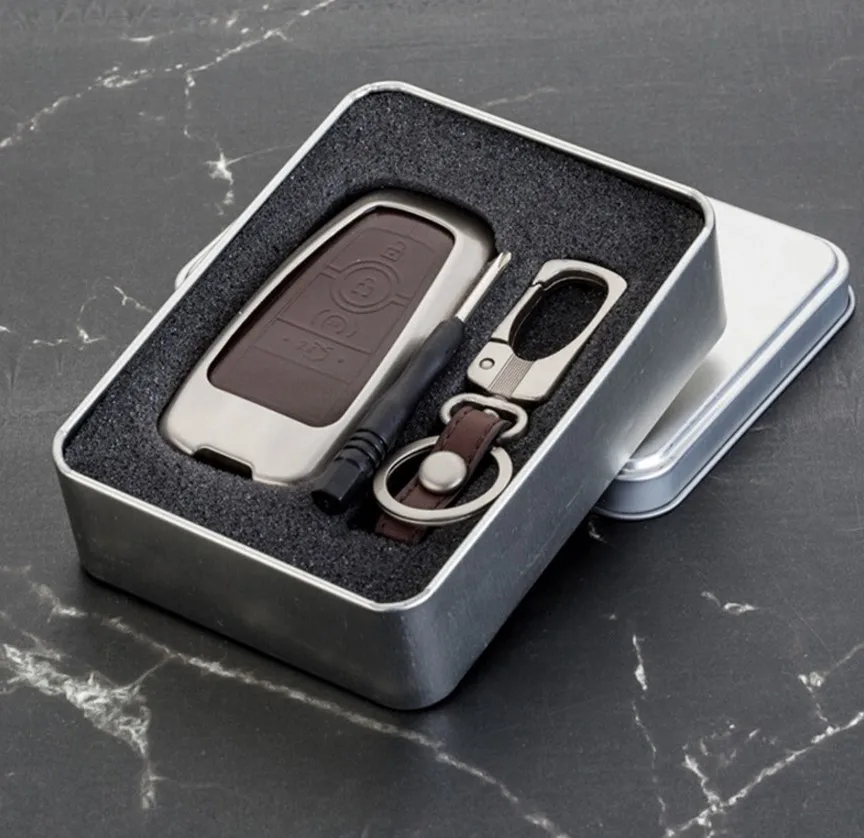 

Gift Car Key Cover Holder Chain For Ford Mondeo Explorer Edge Expedition F-450 F-350 F250 F150 Fusion Mustang Everest 2017 2018