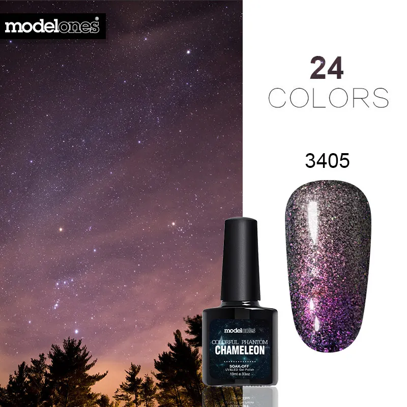 

Modelones 10ml Chameleon Nail Gel Polish Colorful Phantom UV Gel Polish Soak Off UV LED Lamp Varnish 25 Colors