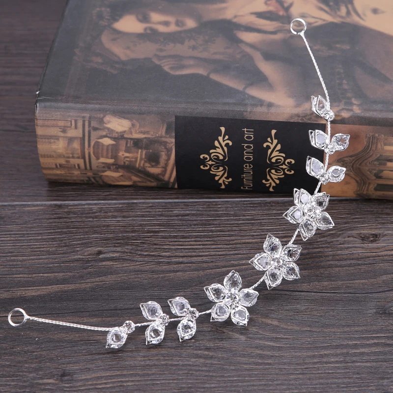 

Crystal Beads Pageant Headpieces Floral Bridal Hair Jewelry Rhinestone Prom Headdress Bridesmaid Girls Wedding Hair Accessories