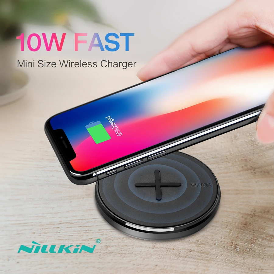 

NILLKIN Button 10W fast Qi Wireless Charger for Samsung S8/Note 8/S7 Mini Wireless Charging Pad For iPhone X/8/8 Plus/XS/XS Max