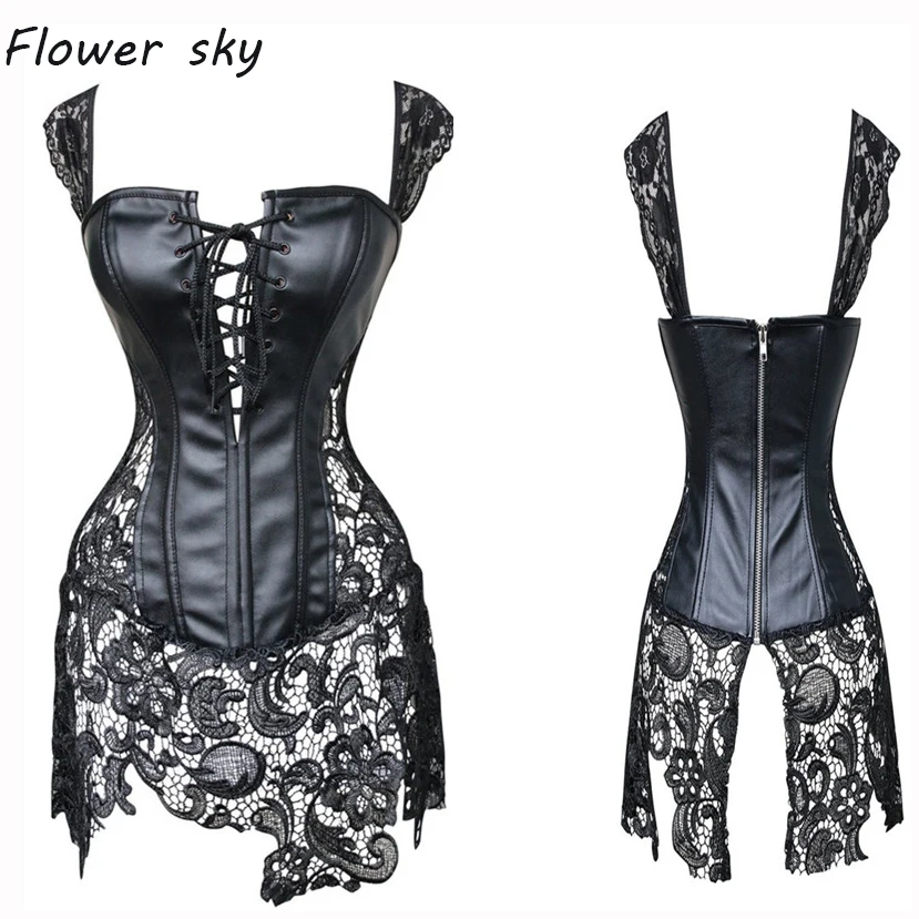Женский сексуальный корсет платье из искусственной кожи (размеры до 6XL)|steampunk corset