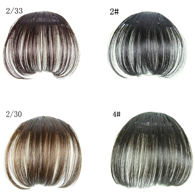 MERISI HAIR 4Color Clip In Hair Bangs Hairpiece Synthetic Fake Bangs Hair Piece Clip In Hair Extensions