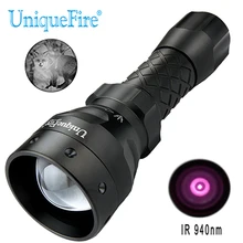 UniqueFire 1407 IR 940nm светодиодный фонарик инфракрасный свет 38 мм выпуклая линза Светильник с регулируемым фокусом Тактический ночного видения Lanterna